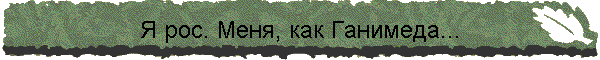 Я рос. Меня, как Ганимеда...